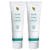 Forever Living Aloe Vera Gelly bottle shows pure gel for daily skin hydration.