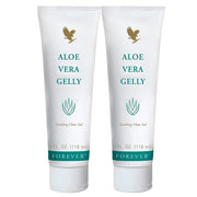 Forever Living Aloe Vera Gelly bottle shows pure gel for daily skin hydration.