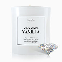 ForeverWick Cinnamon Vanilla Candle jar creates cozy ambiance with warm spice notes.