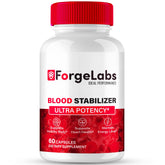 Forge Labs Blood Stabilizer Capsules bottle showing 60-count packaging for natural circulation support.