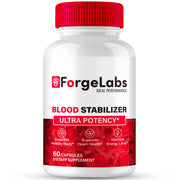Forge Labs Blood Stabilizer Capsules bottle showing 60-count packaging for natural circulation support.