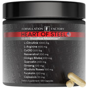Formulation Factory Heart of Steel bottle front view for daily energy