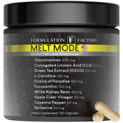 Formulation Factory Melt Mode bottle front for daily metabolism support