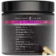 Formulation Factory She's Obsessed bottle front for balance and vitality.