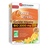 Forté Pharma Organic Royal Jelly 2000mg bottle shot shows premium ingredients for daily vitality