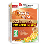 Forté Pharma Organic Royal Jelly 2000mg bottle shot shows premium ingredients for daily vitality