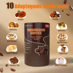 Fortisca 10in1 Mushroom Coffee bag open shows premium blend.