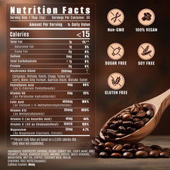 Fortisca 10in1 Mushroom Coffee cup with steam emphasizes mental focus during mornings.