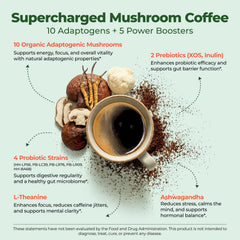 Measuring scoop for Fortisca Mushroom Coffee highlights scoop-and-go convenience.