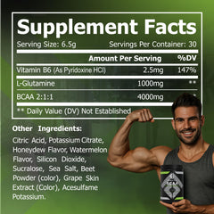 Fossil Fuel bcaa powder honeydew watermelon scoop ready to mix.