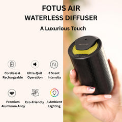 FOTUS AIR diffuser showing mist level control close-up.