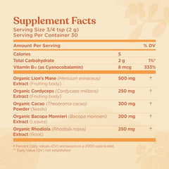 Four Sigmatic Focus Blend scoop in bowl shows easy-to-measure powder for focus-friendly recipes.