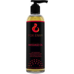 Fox Envy Body Massage Oil vanilla bottle pour for easy at-home massage sessions