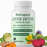 FQMUEV Nutrapure Liver Detox bottle front view with capsules for daily wellness