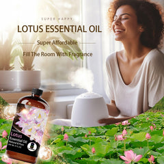 FRAOIL Lotus Essential Oil diffuser setup for calming ambience.
