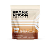 Freak Shake Vanilla Protein bottle showing a 25 g blend for endurance and smooth digestion
