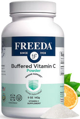 FREEDA Buffered Vitamin C Powder bottle for easy daily immune support.