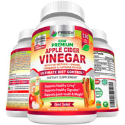 Fresh Healthcare ACV capsules bottle with The Mother for digestive support.