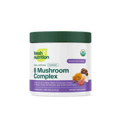Fresh Nutrition Organic 8 Mushroom Complex Lion Mane - supports daily energy and mental focus.