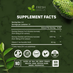 FRESHDRINKUS Soursop dropper-use demonstrates precise daily dosing