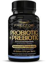 Frezzor Probiotic + Prebiotic bottle with 90 capsules supporting daily gut balance.