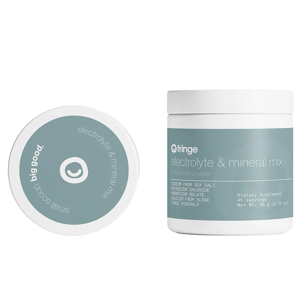 Fringe Electrolyte and Mineral Mix pack for daily hydration and mineral balance.