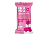 FRO PRO Birthday Cake bar pack close-up with rainbow sprinkles for a protein snack