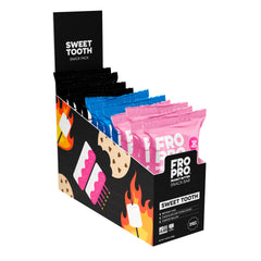 FRO PRO packshot of plant protein snack bars, gluten-free and dairy-free for busy days.