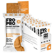 FRO PRO Snack Bars Everything Bagel pack displaying plant-based protein and clean ingredients.