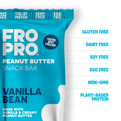 Fro Pro vanilla bars close-up ingredients highlight natural, simple ingredients.