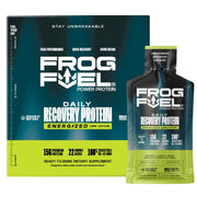 Frog Fuel Power Shot Berry 1oz pack for quick on-the-go protein and energy.