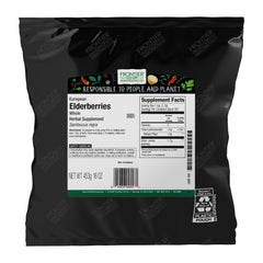 Frontier Co-op dried elderberries package showing European whole berries