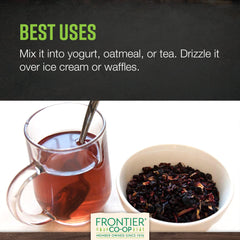Frontier Co-op Elderberry Syrup Preparation—simmer with water and honey for drizzle.