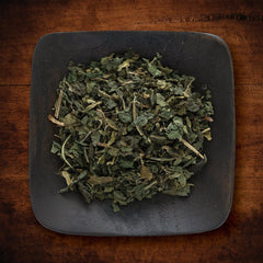 Frontier Co-op nettle leaf in a kitchen scene, great for soups and smoothies.