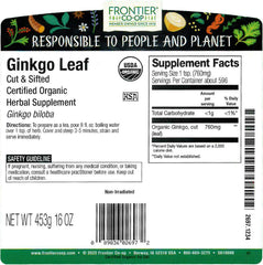 Frontier Co-op ginkgo leaf being steeped in hot water for tea.
