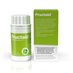 Fructaid capsules close-up in a tidy bottle.