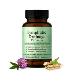 FSSGXX Herbal Lymphatic Drainage bottle showing plant-based wellness packaging and a calm setup.