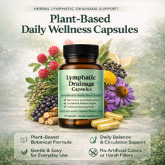 FSSGXX Herbal Lymphatic Drainage capsules close-up highlighting a convenient daily option.