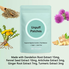 FTKV Unpuff Patches showcasing artichoke to support daily wellness rituals.