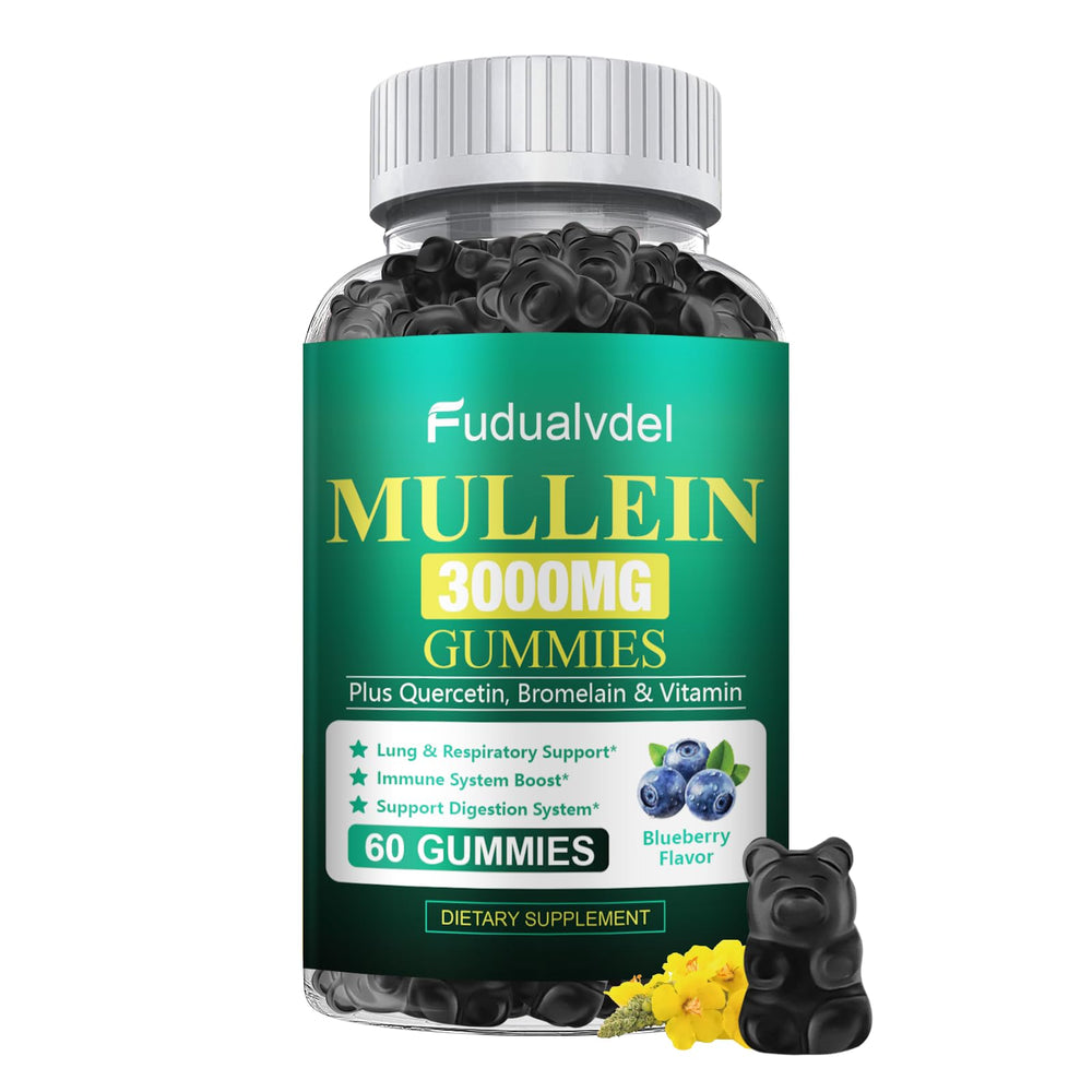 Fudualvdel Mullein Gummies bottle offering convenient daily respiratory support