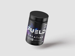 FUELD Creatine Micronized powder jar showing unflavored formula