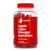 FuelSelf ACV gummies bottle close-up highlighting The Mother for energy support.