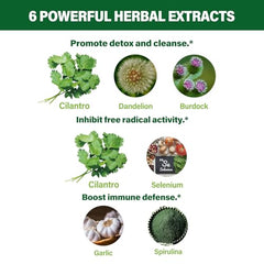 Fuenvegtal Cilantro Drops label highlights ingredients and usage guidelines.