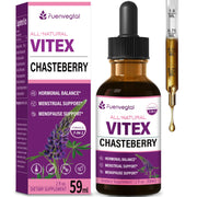 Fuenvegtal Herbal Tincture bottle highlighting a natural blend for hormonal balance.