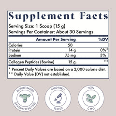 FullWell collagen peptides scoop 15g: precise serving for daily routines.