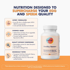 FullWell Fertility Booster bottle back label with ingredients and dosage for informed use