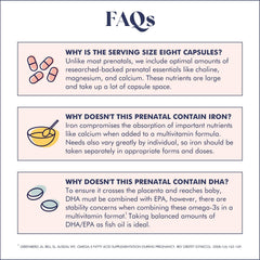 FullWell Prenatal bottle label close-up with nutrient highlights.