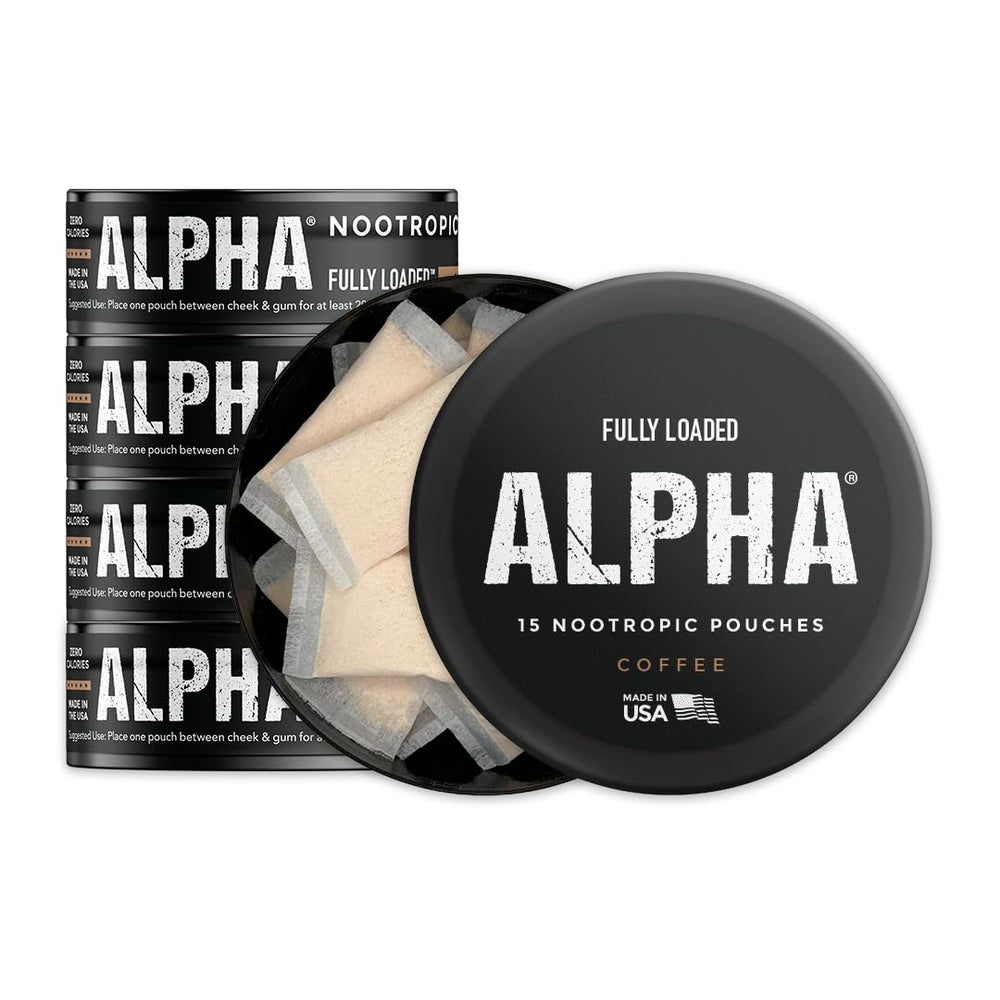 Fully Loaded Bullseye Alpha coffee pouch can for discreet on-the-go use.