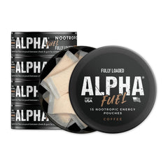 Fully Loaded Alpha Fuel pouch pack-shot ready for discreet energy on the go.