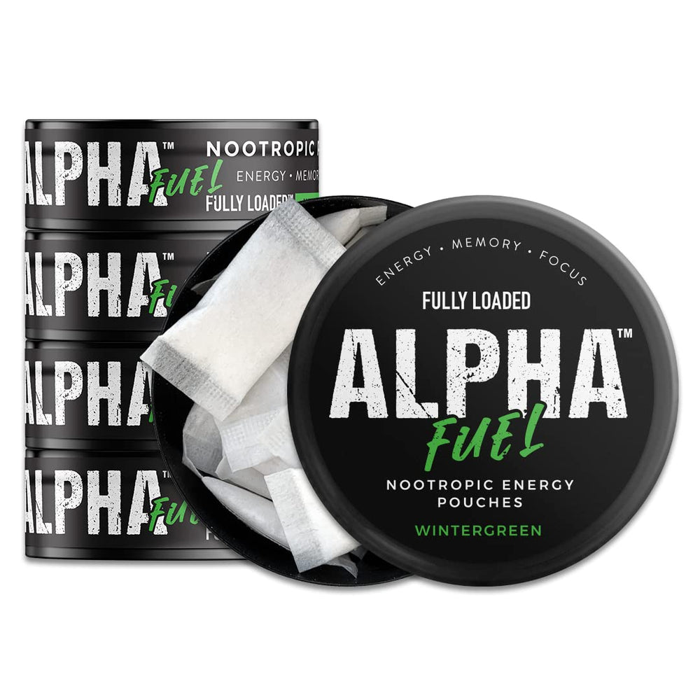 Fully Loaded Bullseye Alpha Fuel pouch in wintergreen flavor for quick, discreet energy.